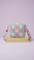 Woven Daisy Motif Crossbody Bag