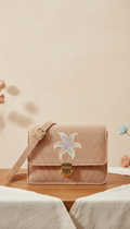 Lily Beige Woven Crossbody Bag